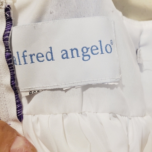 Alfred Angelo Ivory and Purple baby girl Tule Formal dress fits 18M - Picture 6 of 9